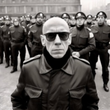 Michel Foucault is a team leader – 2023, Midjourney